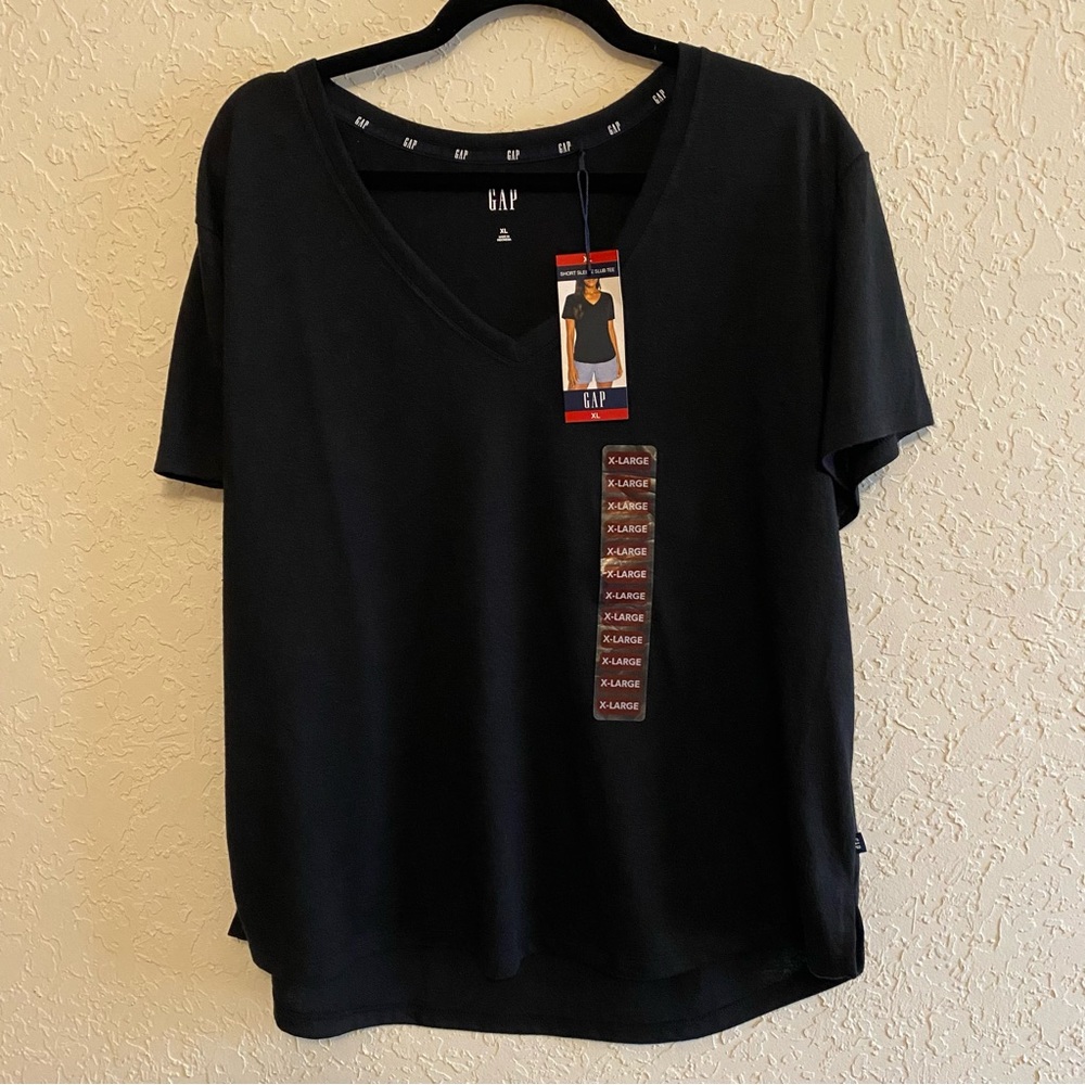 GAP Ladies Short Sleeve Slub V Neck Tee Size Extra Large